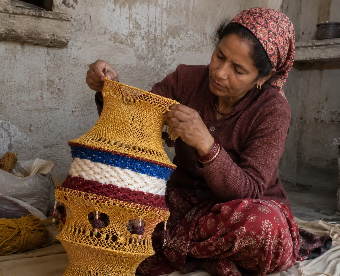 Handmade lamp making photo