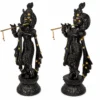 Lord Krishan Statue with Jade Stone