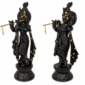 Lord Krishan Statue with Jade Stone