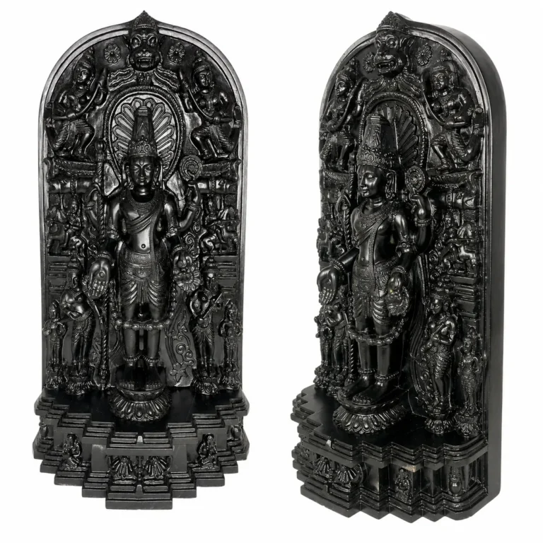 Finished handmade Lord Vishnu statues with jade stone