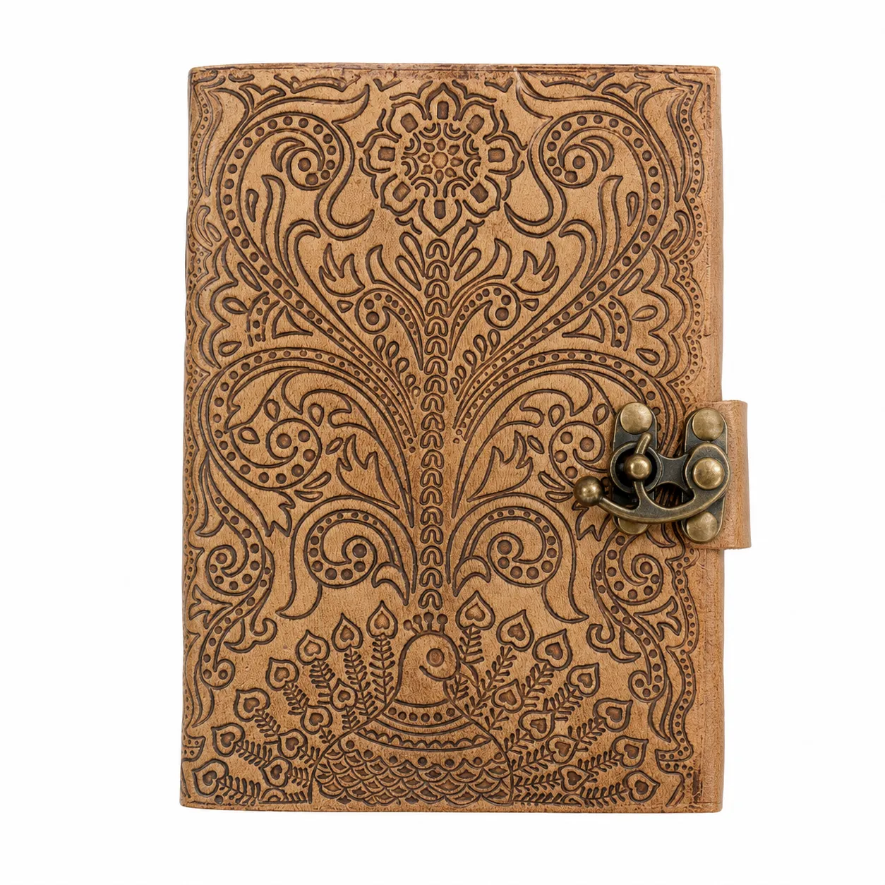 Leather journal with embossed design