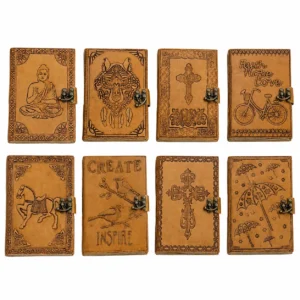 Leather journal with embossed design
