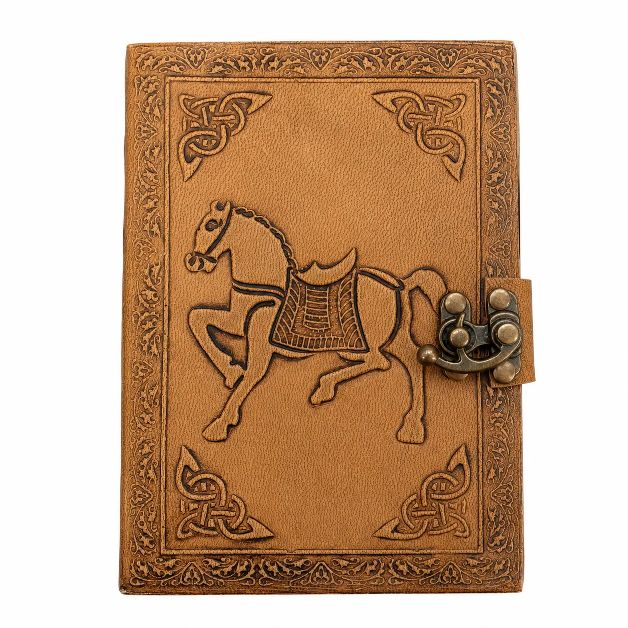 Leather journal with embossed design