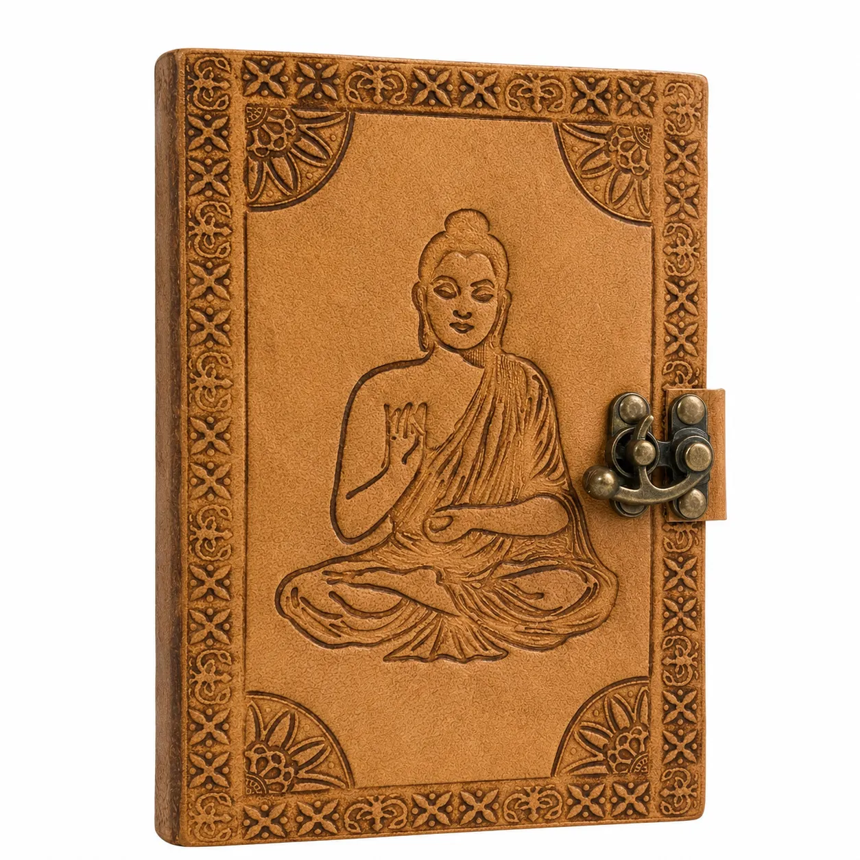Leather journal with embossed design