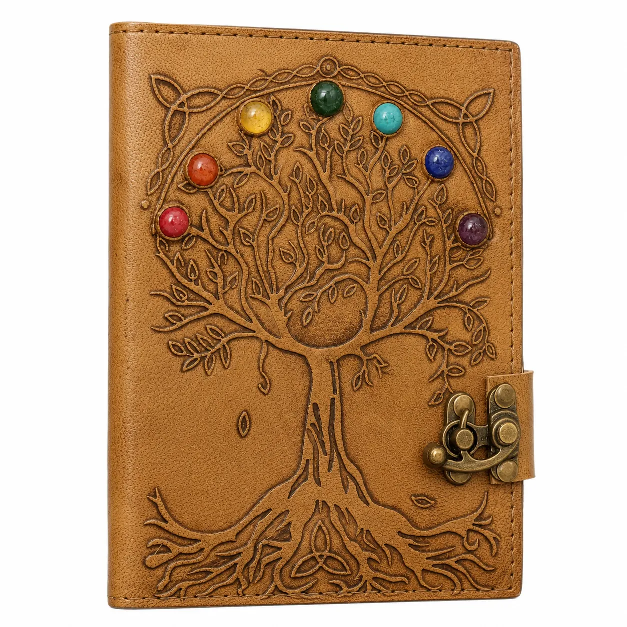 Handmade Leather Gemstone Journal - Image 6