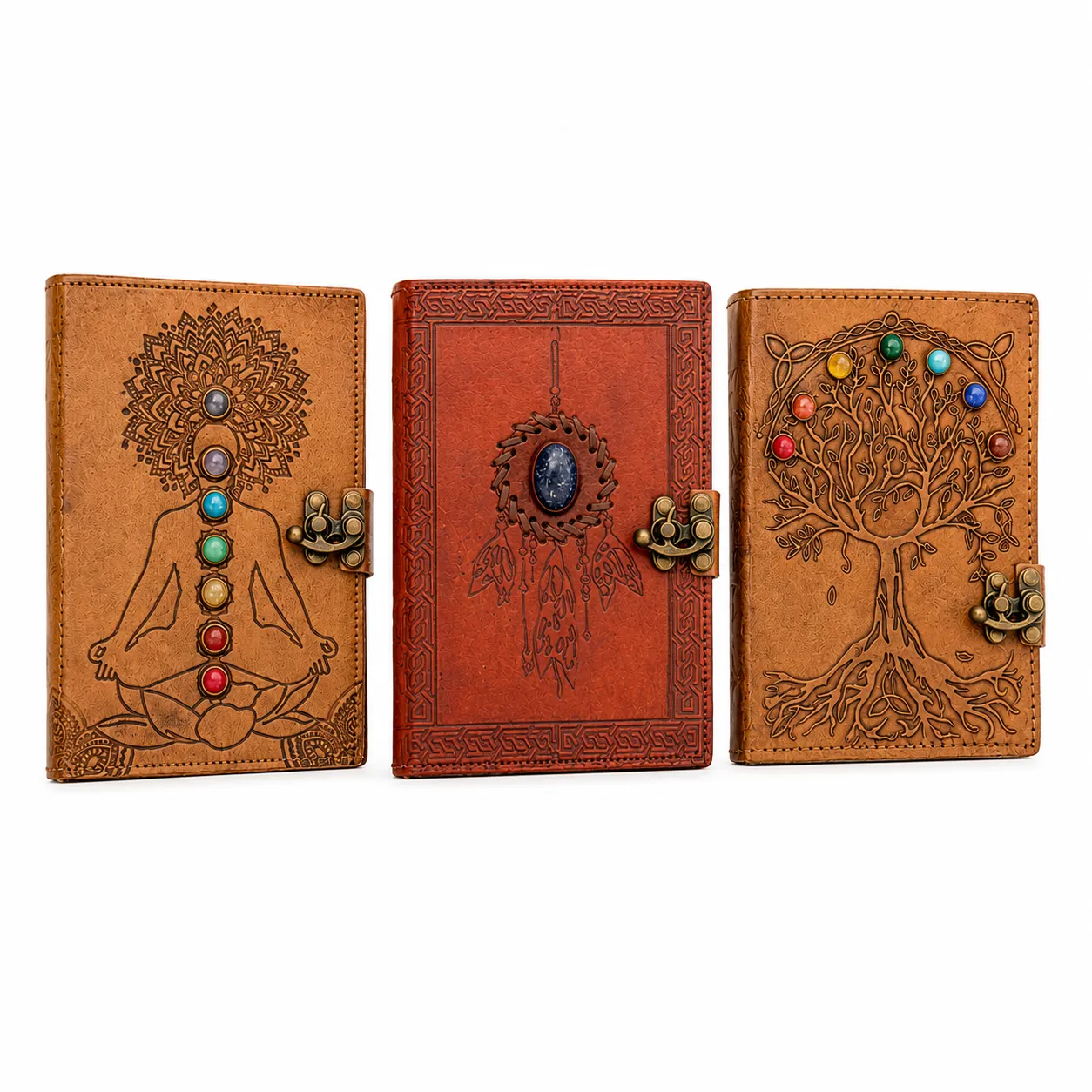 Leather Gemstone Journal