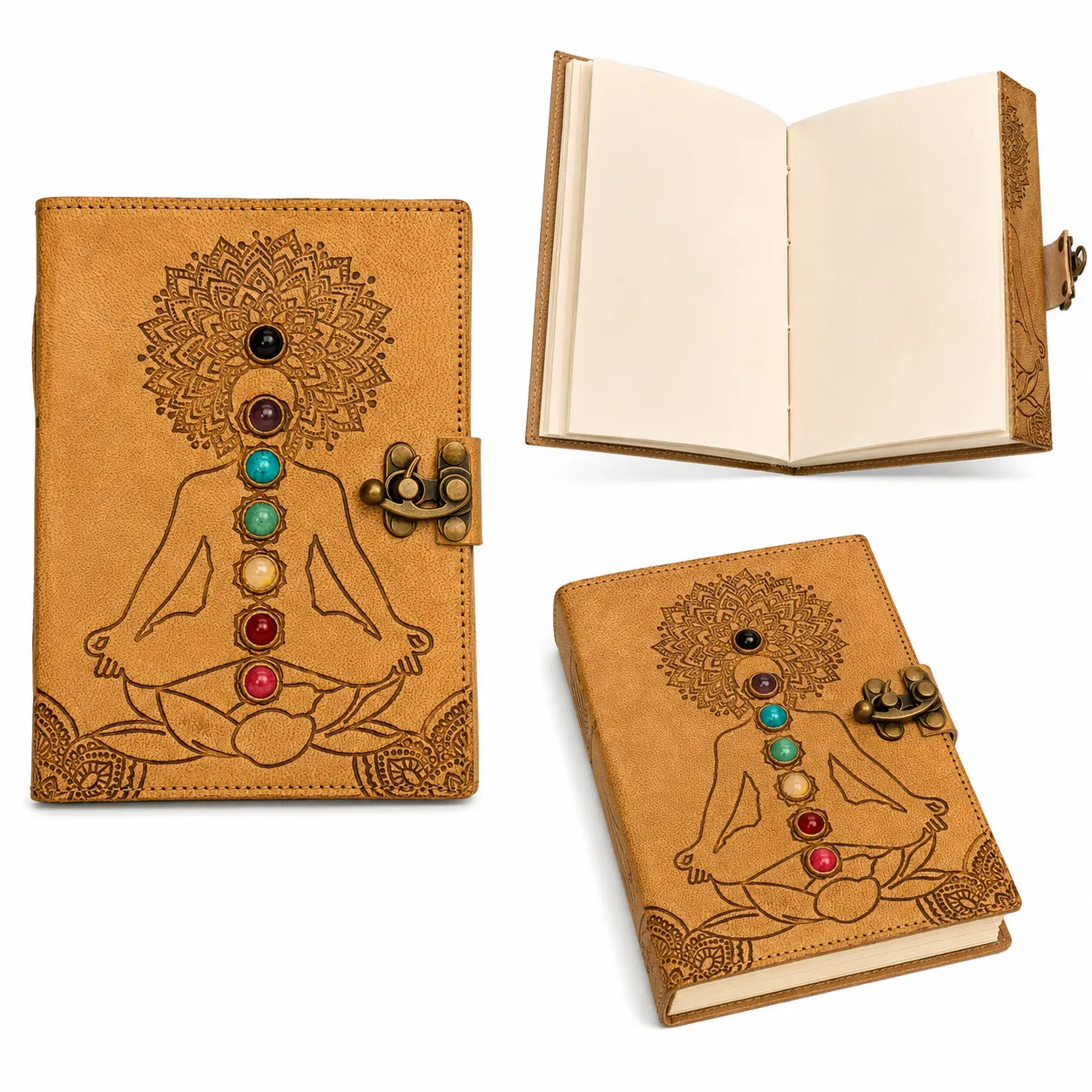 Leather Gemstone Journal